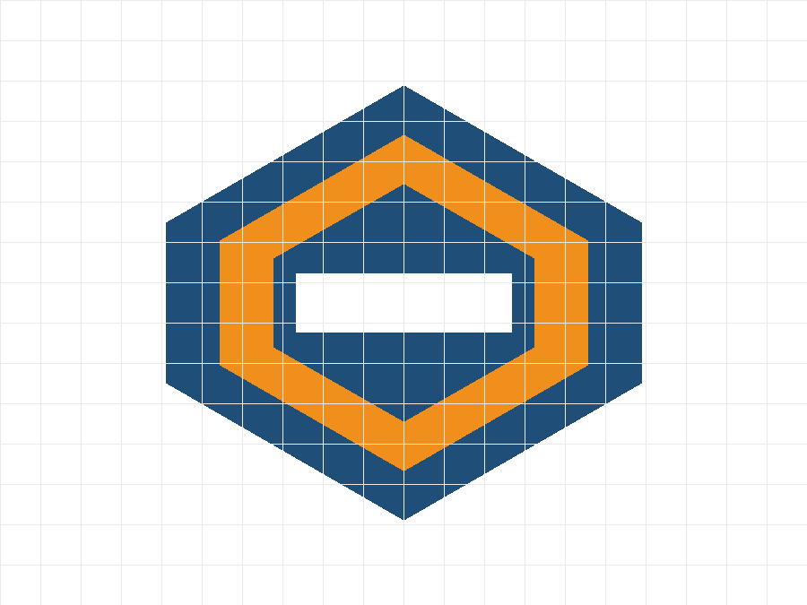 Same logo after CleanPaths conversion: 9 clean color layers (synthetic sample)